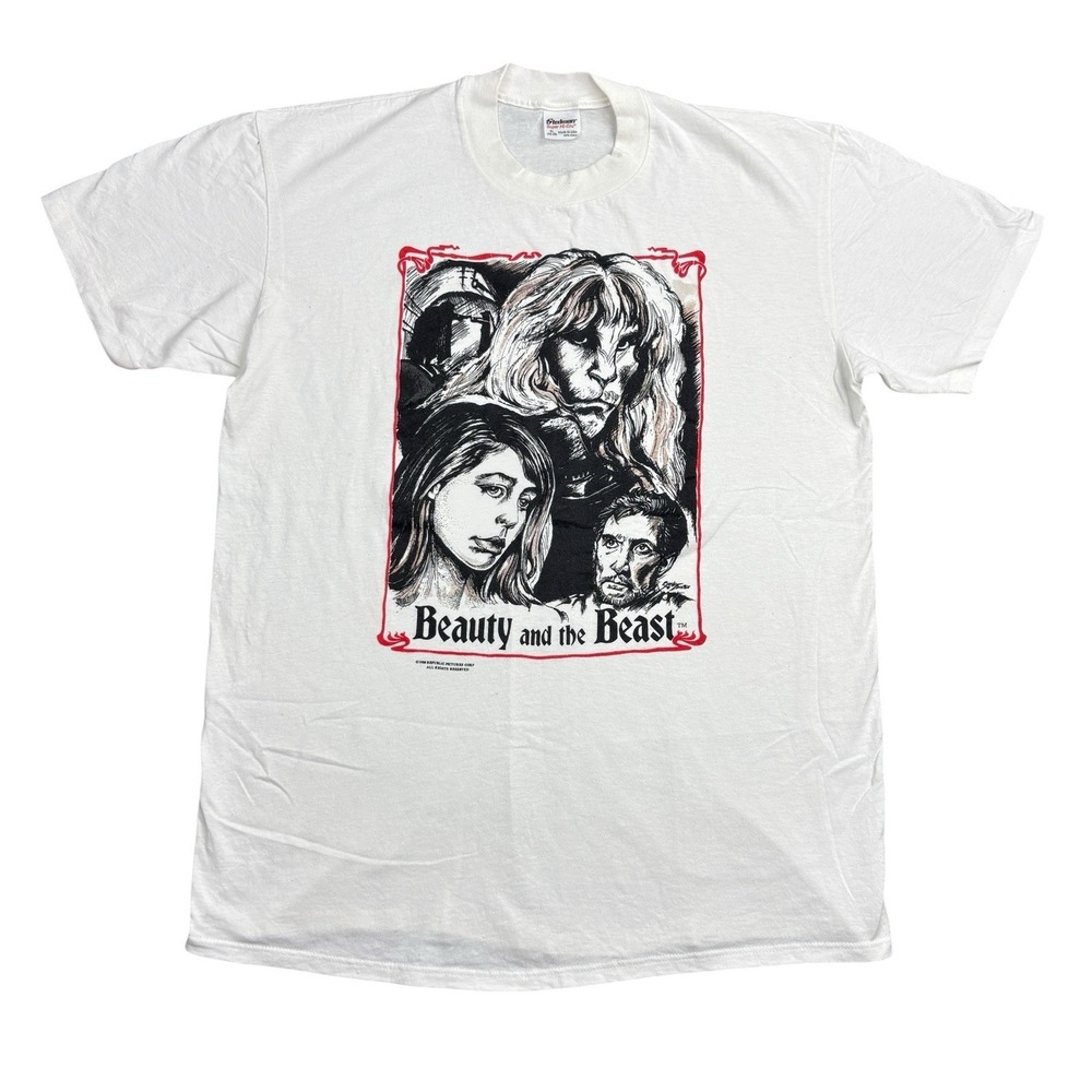 Vintage 80s Beauty And The Beast T-Shirt Men's XL TV Show Promo CBS Fantasy